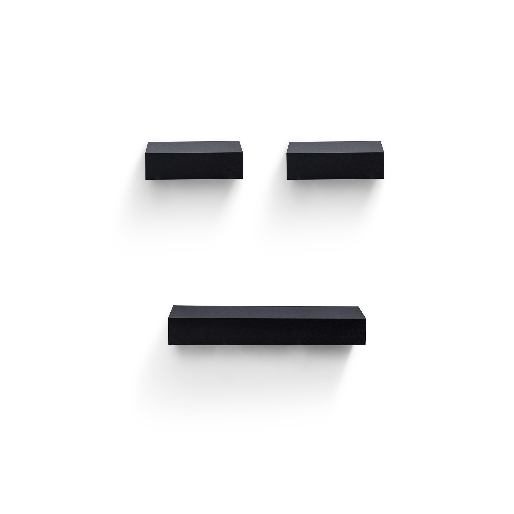 Floating Shelves 23.6" Wall Mounted Wood Shelves For Bathroom, Bedroom, Living Room, Kitchen, Hanging Shelf For Books/Storage/Decor With Invisible Brackets, Black_maomaolike.com